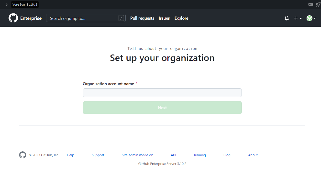 Github Enterprise Server First Setup